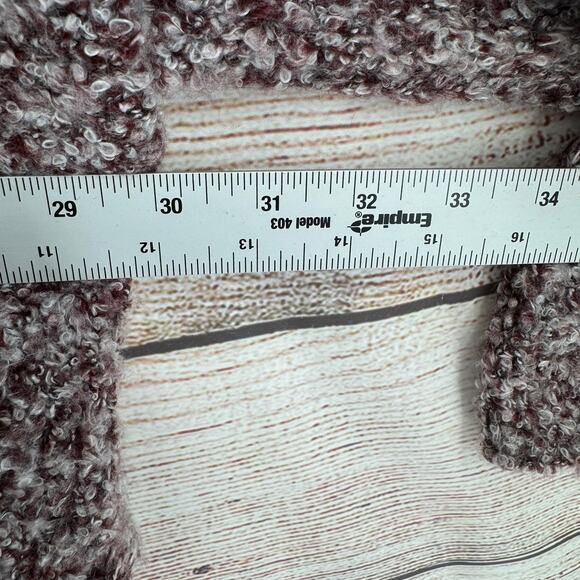 Free People Fuzzy Chunky Knit Oversized Turtleneck Sweater Womens XS Purple Gray - Picture 11 of 13